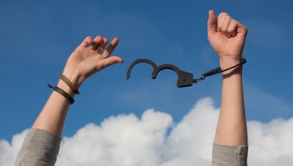 Man Clouds Handcuffs Thief Sky Hands Hiv Freedom